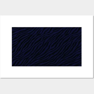 Savage Distressed Black and Dark Blue Tiger Pattern Animal Print Wild Safari Posters and Art